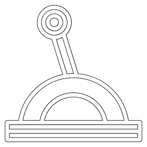 Ilustración del icono vectorial de la palanca de control del conjunto de iconos de aviación