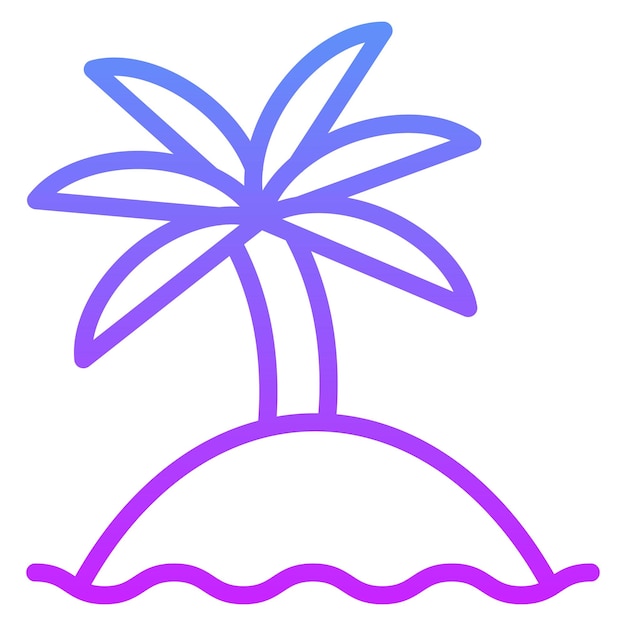 Ilustración del icono vectorial de Palm Island del conjunto de iconos de Dubai