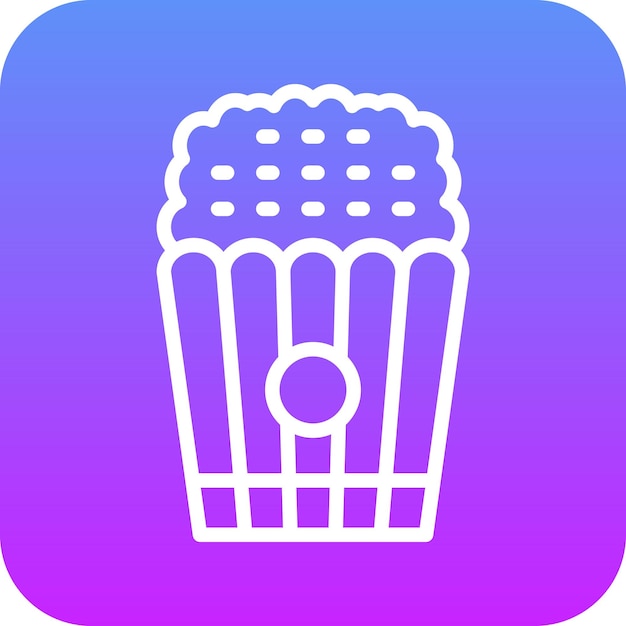 Ilustración del icono vectorial de palomitas de maíz del conjunto de iconos de cine