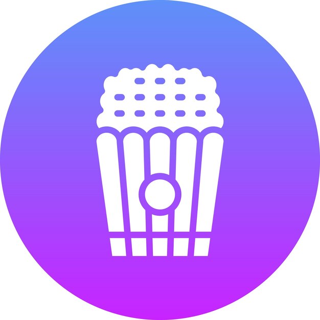 Ilustración del icono vectorial de palomitas de maíz del conjunto de iconos de cine