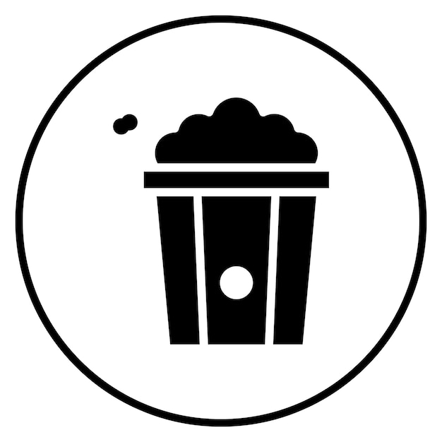 Ilustración del icono vectorial de palomitas de maíz del conjunto de iconos de entretenimiento