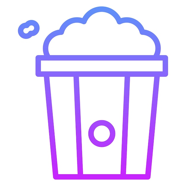 Ilustración del icono vectorial de palomitas de maíz del conjunto de iconos de entretenimiento