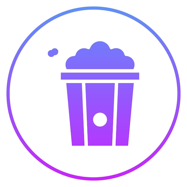 Ilustración del icono vectorial de palomitas de maíz del conjunto de iconos de entretenimiento