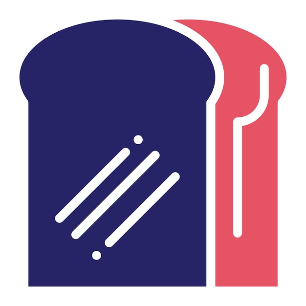 Ilustración del icono vectorial del pan del conjunto de iconos de la mañana y el desayuno