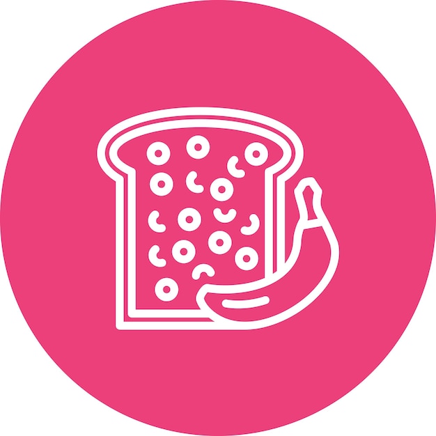 Ilustración del icono vectorial de Pan de plátano del conjunto de iconos de World Cuisine