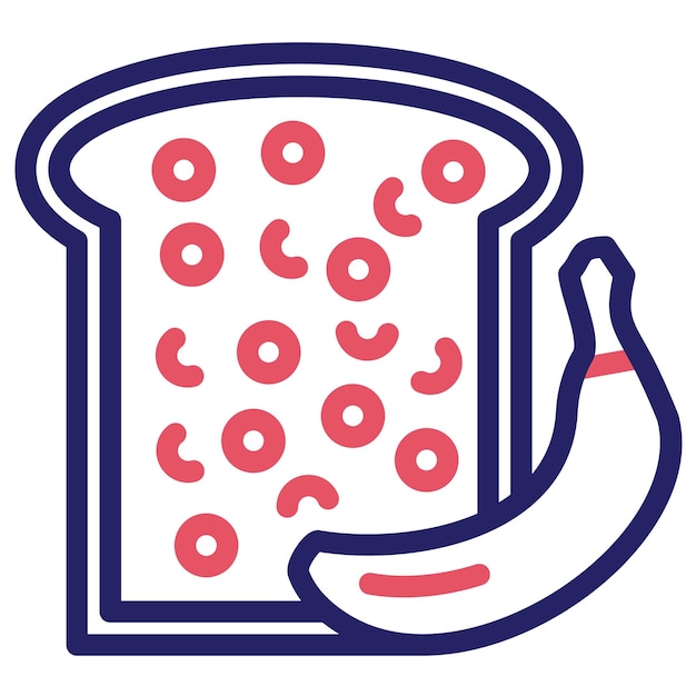 Ilustración del icono vectorial de Pan de plátano del conjunto de iconos de World Cuisine