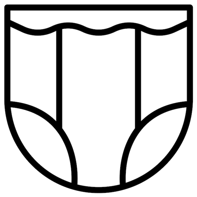 Ilustración del icono vectorial del pañal del icono del bebé