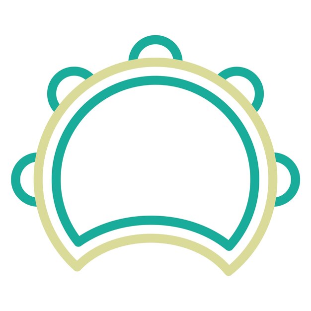 Ilustración del icono vectorial de la pandereta del conjunto de iconos del jardín de infantes