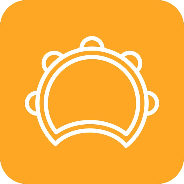 Ilustración del icono vectorial de la pandereta del conjunto de iconos del jardín de infantes