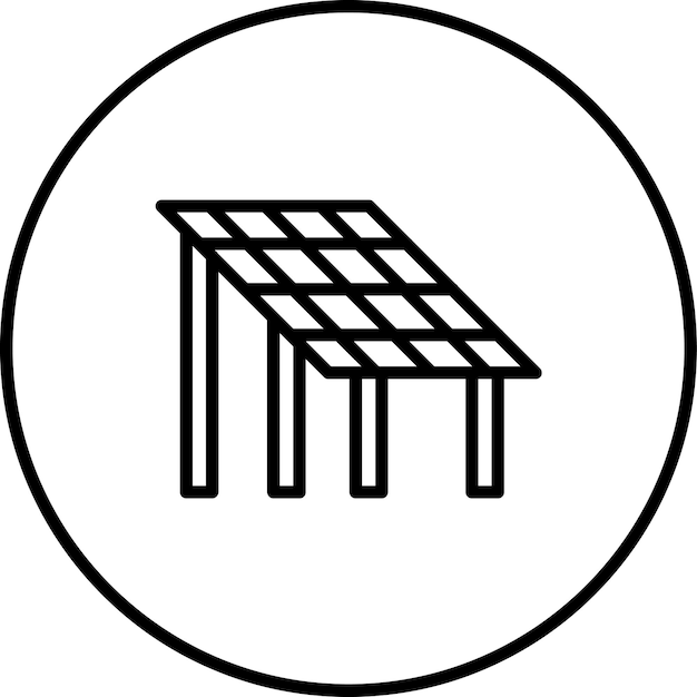 Ilustración del icono vectorial del panel solar del conjunto de iconos de energía nuclear