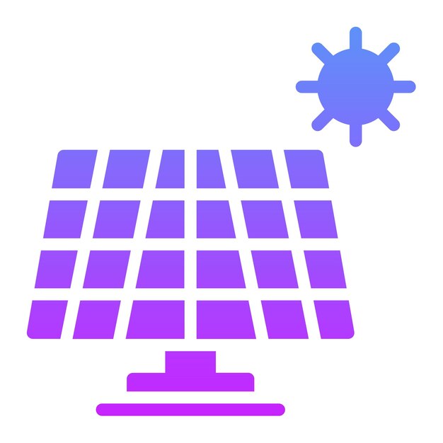 Ilustración del icono vectorial del panel solar del conjunto de iconos de herramientas eléctricas