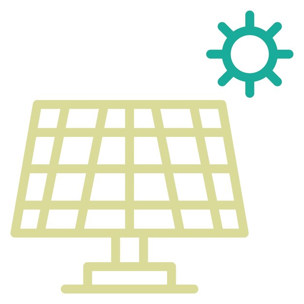 Ilustración del icono vectorial del panel solar del conjunto de iconos de herramientas eléctricas