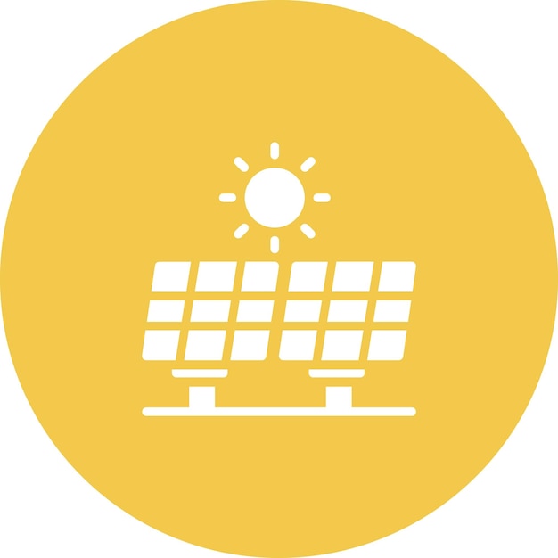 Ilustración del icono vectorial del panel solar del conjunto de iconos del proceso industrial