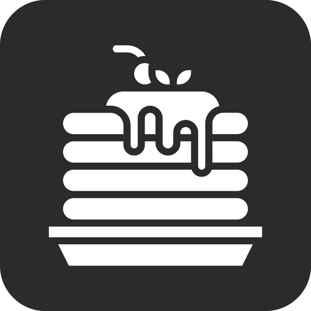 Ilustración del icono vectorial de panqueque del conjunto de iconos de la mañana y el desayuno