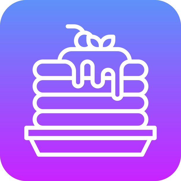 Ilustración del icono vectorial de panqueque del conjunto de iconos de la mañana y el desayuno