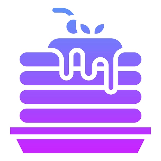 Ilustración del icono vectorial de panqueque del conjunto de iconos de la mañana y el desayuno