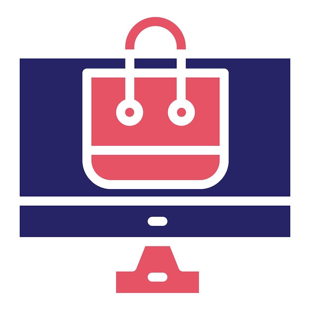 Ilustración del icono vectorial de la pantalla de comercio electrónico del conjunto de iconos de comercio electrónico