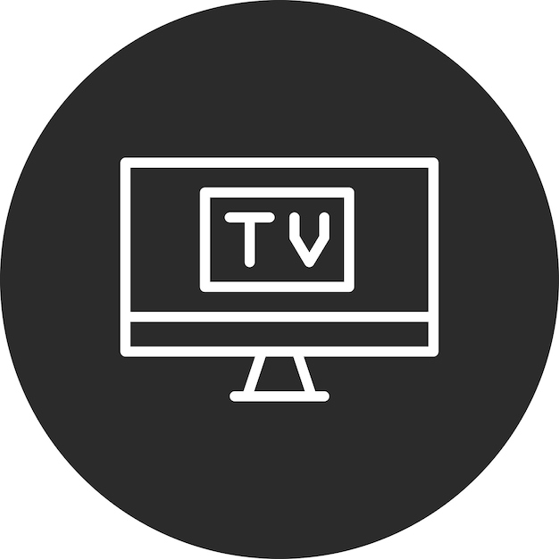 Ilustración del icono vectorial de pantalla de TV del conjunto de iconos de entretenimiento