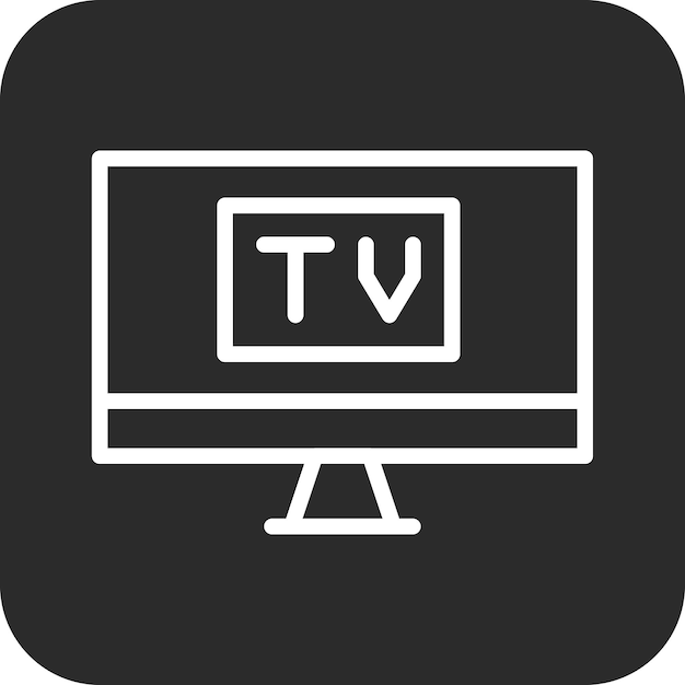 Ilustración del icono vectorial de pantalla de TV del conjunto de iconos de entretenimiento