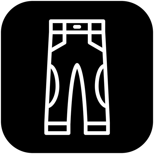 Ilustración del icono vectorial de pantalones del conjunto de iconos de comercio electrónico de moda