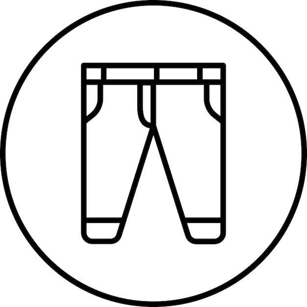 Ilustración del icono vectorial de pantalones del conjunto de iconos de costura