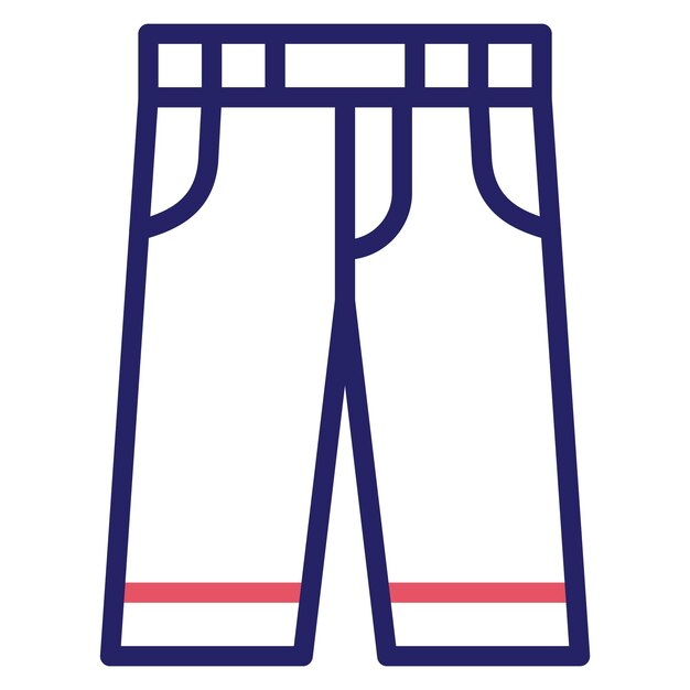 Ilustración del ícono vectorial de pantalones del conjunto de íconos de moda