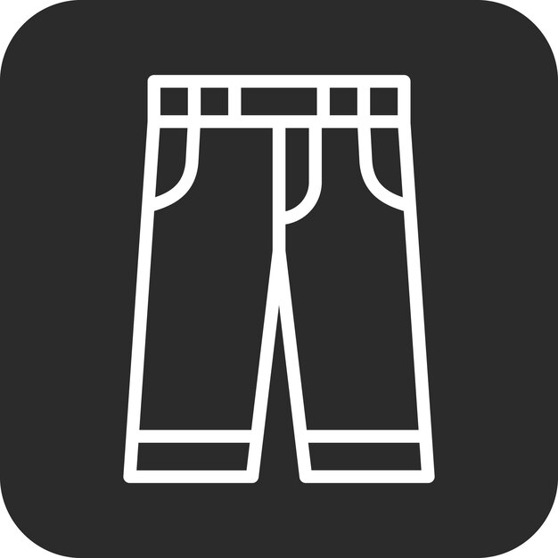 Ilustración del ícono vectorial de pantalones del conjunto de íconos de moda