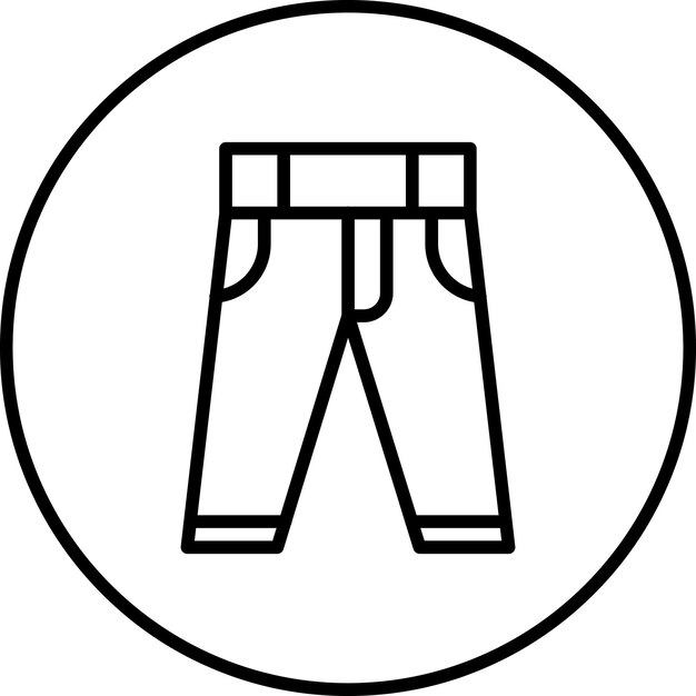 Ilustración del icono vectorial de pantalones del conjunto de iconos de ropa