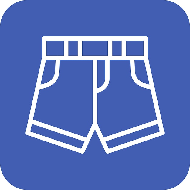 Ilustración del icono vectorial de pantalones cortos del conjunto de iconos de moda