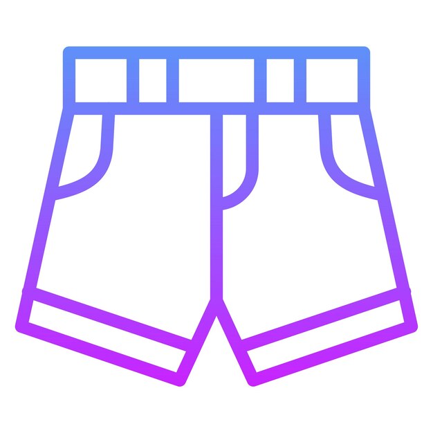 Ilustración del icono vectorial de pantalones cortos del conjunto de iconos de moda