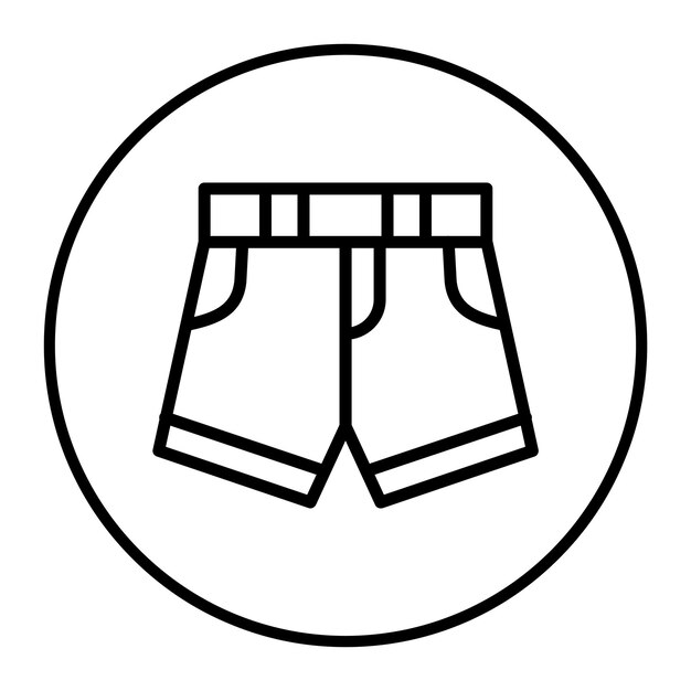 Ilustración del icono vectorial de pantalones cortos del conjunto de iconos de moda
