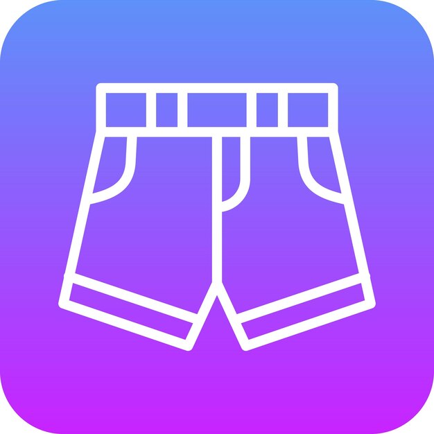 Vector ilustración del icono vectorial de pantalones cortos del conjunto de iconos de moda