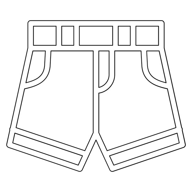 Ilustración del icono vectorial de pantalones cortos del conjunto de iconos de moda