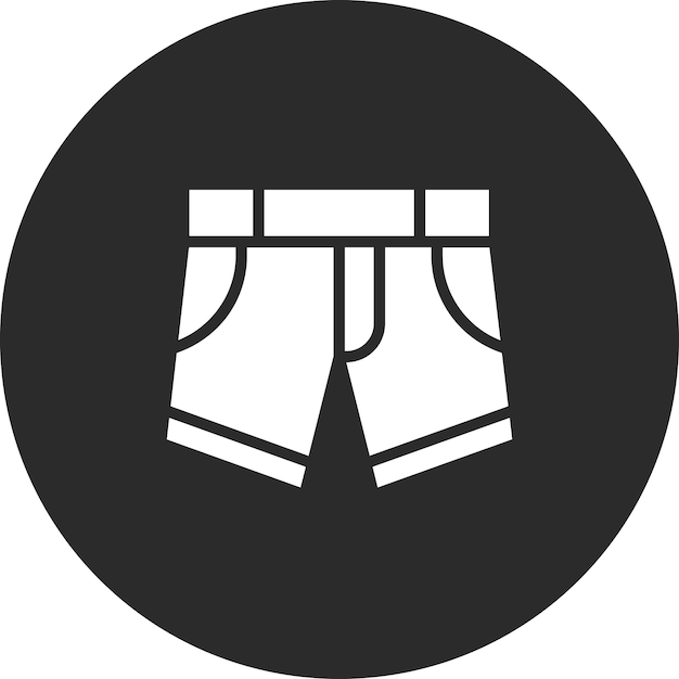 Ilustración del icono vectorial de pantalones cortos del conjunto de iconos de ropa