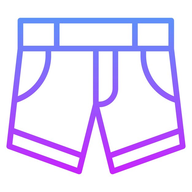 Ilustración del icono vectorial de pantalones cortos del conjunto de iconos de ropa