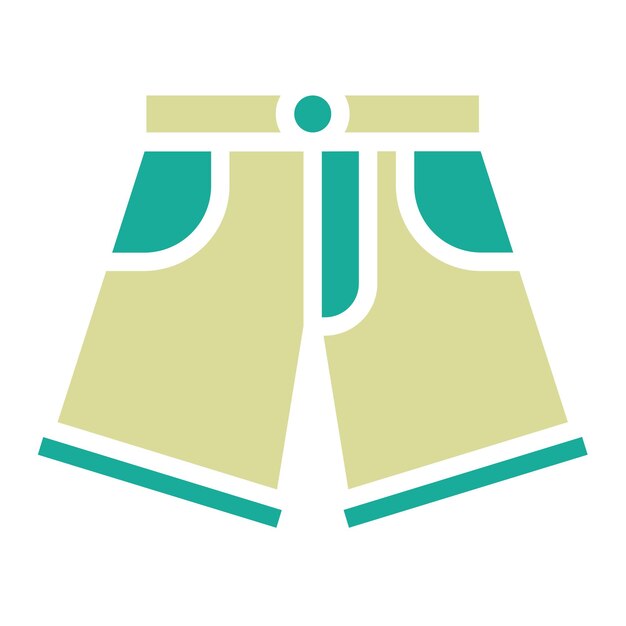Ilustración del icono vectorial de pantalones cortos de denim del conjunto de iconos de ropa