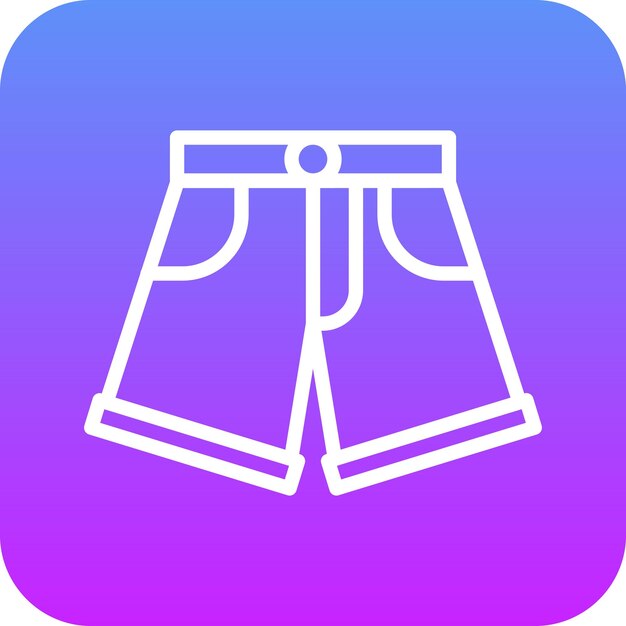 Ilustración del icono vectorial de pantalones cortos de denim del conjunto de iconos de ropa