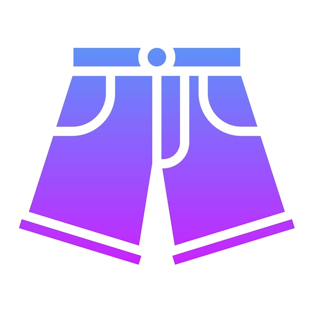 Ilustración del icono vectorial de pantalones cortos de denim del conjunto de iconos de ropa