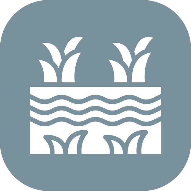 Ilustración del icono vectorial de pantano del conjunto de iconos de paisajes