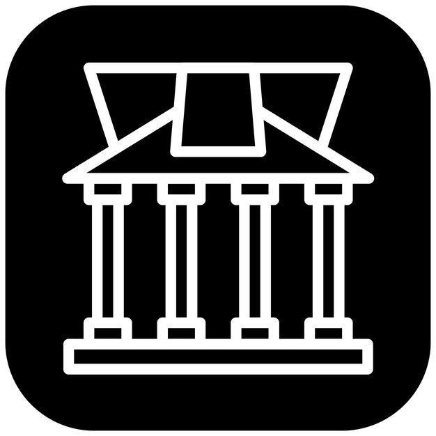 Ilustración del icono vectorial del Panteón del conjunto de iconos de Italia