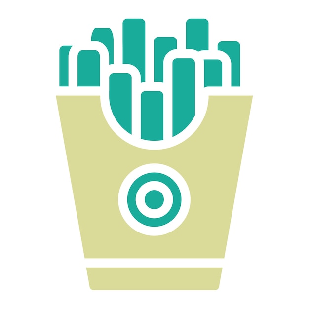 Ilustración del icono vectorial de las papas fritas del icono del restaurante