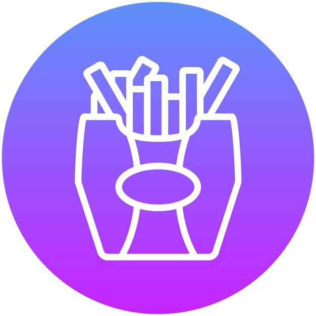 Ilustración del icono vectorial de las papas fritas de Street Food