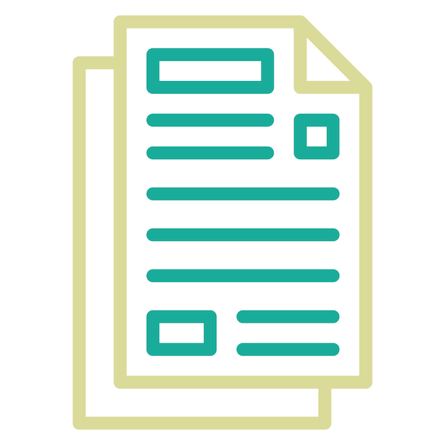 Ilustración de icono vectorial de papel del conjunto de iconos de papelería de oficina