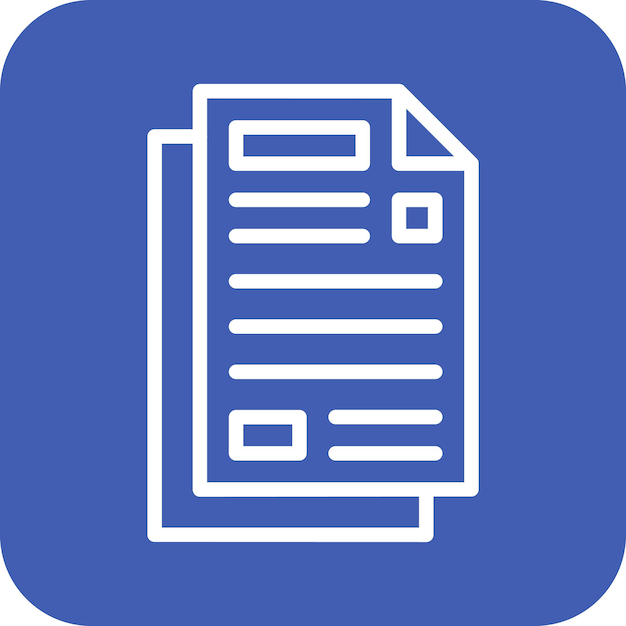 Ilustración de icono vectorial de papel del conjunto de iconos de papelería de oficina