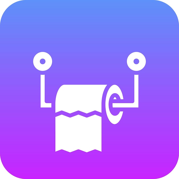 Ilustración del icono vectorial de papel de inodoro del conjunto de iconos de limpieza de la casa