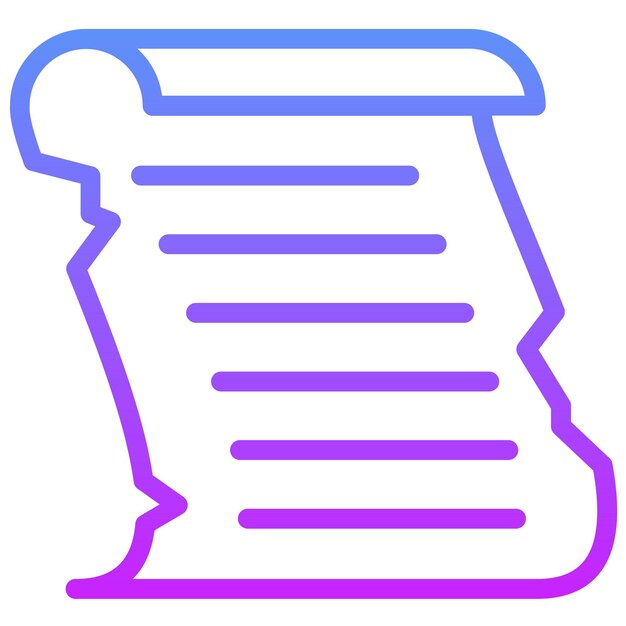 Ilustración del icono vectorial del papiro del conjunto de iconos de literatura