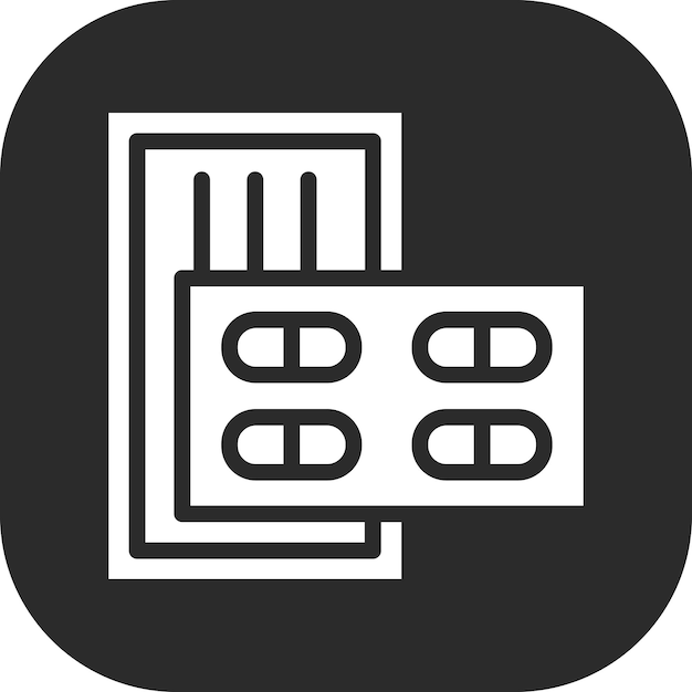 Ilustración del icono vectorial del paquete de comprimidos del conjunto de iconos de Medicine I