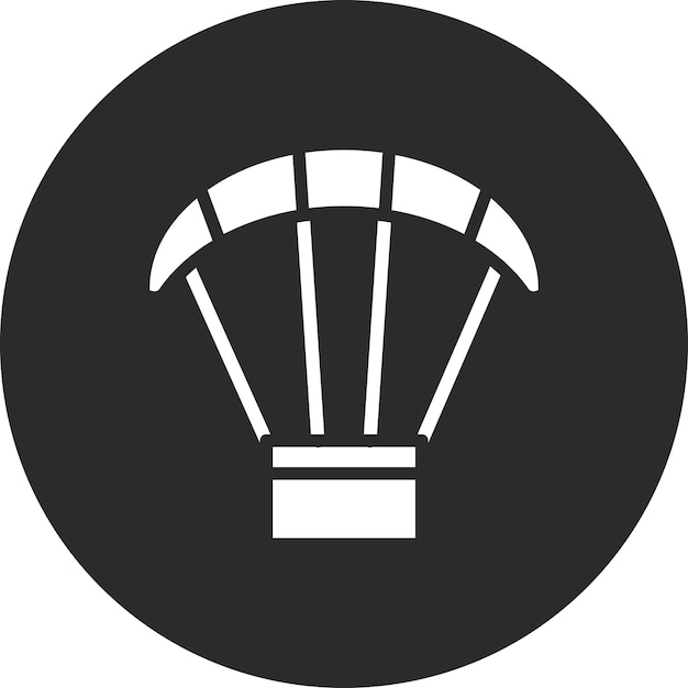 Ilustración del icono vectorial del paracaídas del conjunto de iconos de aviación