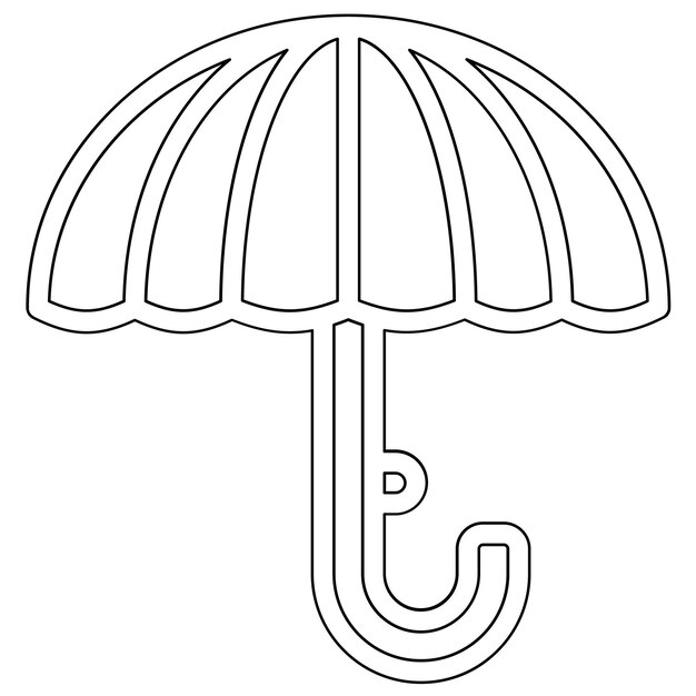 Ilustración del icono vectorial del paraguas del conjunto de iconos de otoño