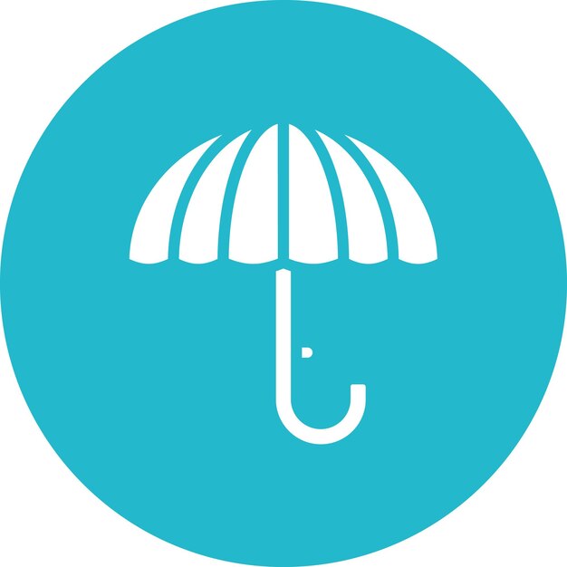 Ilustración del icono vectorial del paraguas del conjunto de iconos de otoño